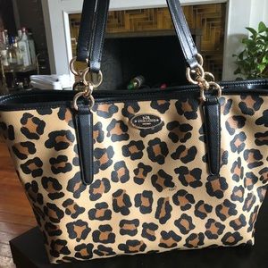 Genuine Coach Cheetah Print Leather tote